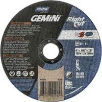 Meule &agrave; tronçonner pour coupe &agrave; angle droit RightCut Gemini, 6" x 0,045", Arbre de 7/8", Type 01/41, Oxyde d'aluminium, 10185 Tr/min GTA Hardware Inc