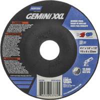 Gemini XXL Grinding Wheel, 4-1/2" x 1/4", 7/8" Arbor, Aluminum Oxide, Type 27 GTA Hardware Inc