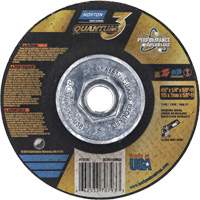 Quantum3 SG Grinding Wheel, 4-1/2" x 1/4", 5/8"-11 Arbor, Ceramic Alumina, Type 27 GTA Hardware Inc