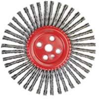 Brosse &agrave; fils nou&eacute;s pour cordons de soudure, Dia. 12", Fils 0,035", Arbre 1", Acier GTA Hardware Inc