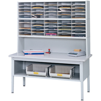 E-z Sort&reg; Mailroom Furniture-sorting Tables With Shelf-base Table With Shelf, 60" W x 28" D x 36" H, Laminate GTA Hardware Inc