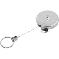 Self Retracting Key Chains, Chrome, 48" Cable, Mounting Bracket Attachment GTA Hardware Inc