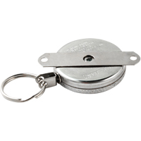Self Retracting Key Chains, Chrome, 48" Cable, Mounting Bracket Attachment GTA Hardware Inc