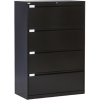 Classeur lat&eacute;ral, Acier, 4 tiroirs, 36" la x 18" p x 53-3/8" h, Noir GTA Hardware Inc