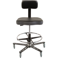 Chaise ergonomique industrielle TF160, Mobile, Ajustable Hauteur, Capacit&eacute; 300 lb GTA Hardware Inc