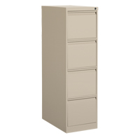 Classeur vertical, Acier, 4 tiroirs, 15-1/7" la x 25" p x 52" h, Beige GTA Hardware Inc