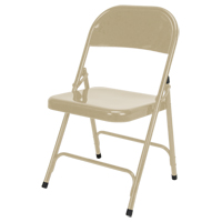 Folding Chair, Steel, Beige, 300 lbs. Weight Capacity GTA Hardware Inc