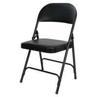 Vinyl Padded Folding Chair, Steel, Black, 300 lbs. Weight Capacity GTA Hardware Inc