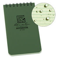 Pocket Top-Spiral Notebook, Soft Cover, Green, 100 Pages, 3" W x 5" L GTA Hardware Inc