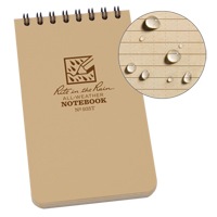 Pocket Top-Spiral Notebook, Soft Cover, Tan, 100 Pages, 3" W x 5" L GTA Hardware Inc