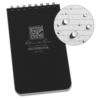Pocket Top-Spiral Notebook, Soft Cover, Black, 100 Pages, 3" W x 5" L GTA Hardware Inc