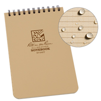 Pocket Top-Spiral Notebook, Soft Cover, Tan, 100 Pages, 4" W x 6" L GTA Hardware Inc