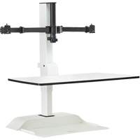 Bureau &eacute;lectrique assis/debout Soar avec bras d&eacute;cran double, Mod&egrave;le de bureau, 37-1/4" h x 27-3/4" la x 22" p, Blanc GTA Hardware Inc
