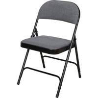 Deluxe Fabric Padded Folding Chair, Steel, Grey, 300 lbs. Weight Capacity GTA Hardware Inc
