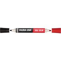 Marqueur &agrave; encre permanente et double couleur Markal Dura-Ink, Noir/Rouge, Pointe Ronde GTA Hardware Inc