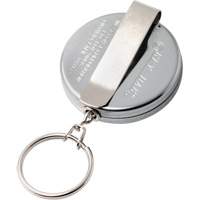 Original Series Retractable Keychain, Chrome, 24" Cable, Belt Clip Attachment GTA Hardware Inc