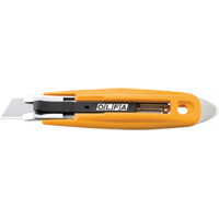 Self-Retracting Safety Knife with Tape Slitter, 17.5 mm, Carbon Steel, Plastic Handle GTA Hardware Inc