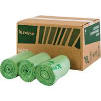 Certified Compostable Bags, Regular, 48" L x 42" W, Clear, 242 L (55 Gal.) Capacity GTA Hardware Inc