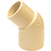 Flowguard Gold 45° Street Elbow Fitting, Spigot x Hub, CPVC, 1/2" GTA Hardware Inc