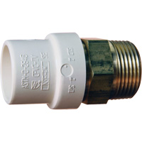 Threaded Pipe Adapter, Hub x MPT, 1" Dia., Brass/CPVC GTA Hardware Inc