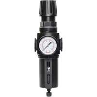 Manual Drain Filter/Regulator with Standard Bowl Modulair 300, 1/4" NPT, 150 PSI, 5.1 fl. oz. Capacity GTA Hardware Inc
