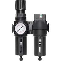 Manual Drain Filter, Regulator & Coalescing Filter with Standard Bowl Modulair 300, 1/4" NPT, 150 PSI, 5.1 fl. oz. Capacity GTA Hardware Inc