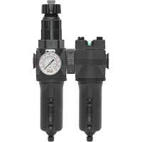 Manual Drain Filter, Regulator & Coalescing Filter with Metal Bowl Modulair 400, 1/4" NPT, 200 psi, 9.1 fl. oz. Capacity GTA Hardware Inc