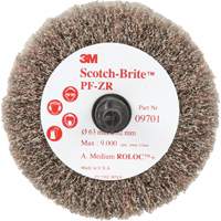 Brosse &agrave; lamelles pour labrasion et le polissage PF-ZR Roloc Scotch-Brite, Oxyde d'aluminium, Grain Moyen, 2-1/2" x 1-1/4" GTA Hardware Inc
