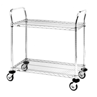 Standard-Duty Utility Cart With Wire Shelves, Chrome Plated, 24" x 39" x 36", 375 lbs. Capacity GTA Hardware Inc