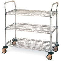 Standard-Duty Utility Carts, Stainless Steel, 18" x 39" x 30", 500 lbs. Capacity GTA Hardware Inc