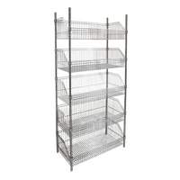 &eacute;tag&egrave;re &agrave; paniers-tablettes en treillis m&eacute;tallique, Tiers 5, 36" la x 74" h x 18" p GTA Hardware Inc