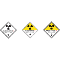 TDG Shipping Labels, Class 7, Radioactive I, Paper GTA Hardware Inc