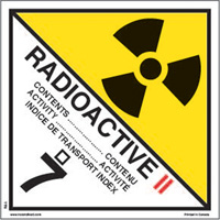 TDG Shipping Labels, Class 7, Radioactive II, Paper GTA Hardware Inc