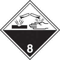 TDG Shipping Labels, Class 8, Corrosives, Paper GTA Hardware Inc