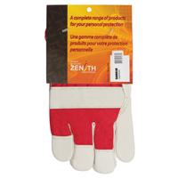 Gants d'ajusteur rouge & blanc doubl&eacute;s pour l'hiver de premi&egrave;re qualit&eacute;, Grand, Paume en Cuir fleur de vache, Doublure en Boa GTA Hardware Inc