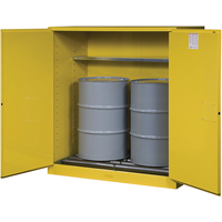Sure-Grip&reg; EX Vertical Drum Storage Cabinets, 110 US gal. Cap., 2 Drums, Yellow GTA Hardware Inc