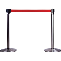 Free-Standing Crowd Control Barrier Receiver Post, 35" High, Stainless GTA Hardware Inc