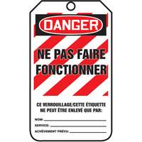 Lockout Tags, Cardstock, 3-1/8" W x 5-7/8" H, French GTA Hardware Inc