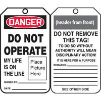 Safety Tags, Plastic, 3-3/8" W x 5-3/4" H, English GTA Hardware Inc