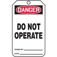 &eacute;tiquettes de s&eacute;curit&eacute;, Papier cartonn&eacute;, 3-1/4" la x 5-3/4" h, Anglais GTA Hardware Inc