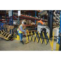 Barri&egrave;re extensible, 37" h x 11' lo, Noir/Jaune GTA Hardware Inc