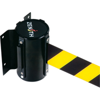 Wall Mount Barrier, Steel, Screw Mount, 7', Black/Yellow Tape GTA Hardware Inc