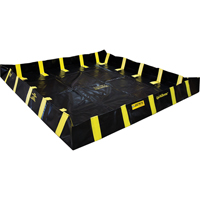 QuickBerm&reg; Containment Berm with Inside Wall Supports, 1910 US gal. Capacity, 16' W x 16' L x 12" H, Snap-Up Bracket GTA Hardware Inc