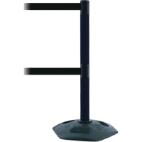 Poteau robuste &agrave; ligne double, Plastique, 38" h, Ruban Noir, Longueur du ruban 7,5' GTA Hardware Inc