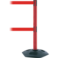 Poteau robuste &agrave; ligne double, Plastique, 38" h, Ruban Rouge, Longueur du ruban 13' GTA Hardware Inc