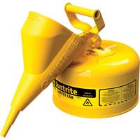 Safety Cans, Type I, Steel, 2.5 US gal., Yellow, FM Approved/UL/ULC Listed GTA Hardware Inc