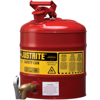 Laboratory Safety Can with Faucet, Type I, Steel, 5 US gal., Red, FM Approved GTA Hardware Inc