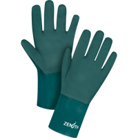Double Dipped Green Gloves, 12" L, PVC, Cotton Jersey Inner Lining, 70-mil GTA Hardware Inc