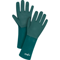 Double Dipped Green Gloves, 14" L, PVC, Cotton Jersey Inner Lining, 70-mil GTA Hardware Inc