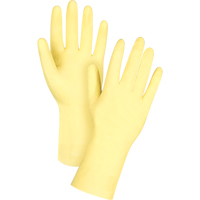 Gants jaune canari de premi&egrave;re qualit&eacute; r&eacute;sistants aux produits chimiques, Taille Moyen/8, 12" lo, Latex de caoutchouc, Doublure en Ouat&eacute;e, 18 mils GTA Hardware Inc
